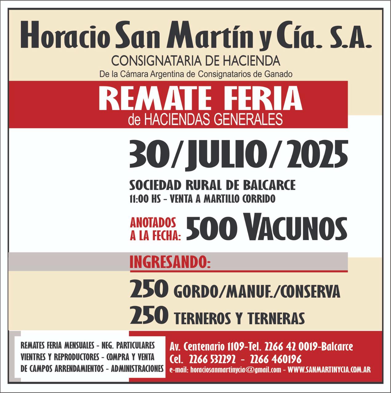 Remate Ferias de Haciendas Generales